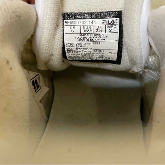 White and Gold Metallic accent Fila Sneakers - Picture 5 of 14